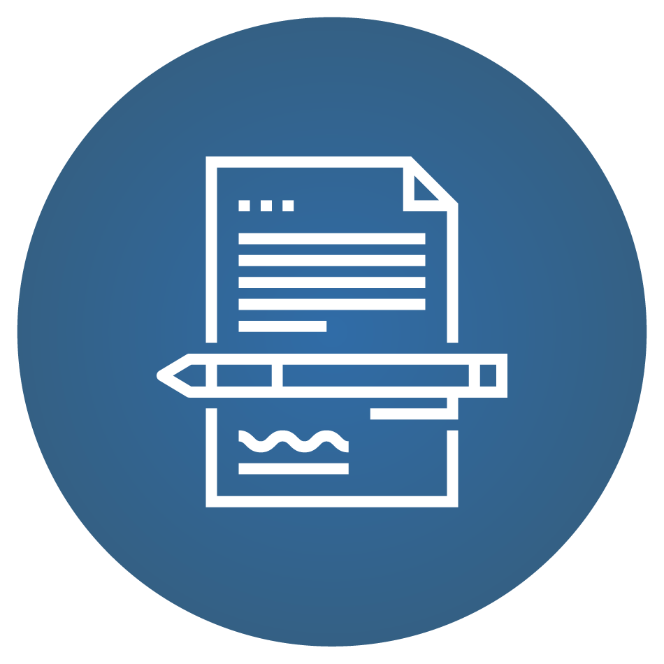 blue contract circle
